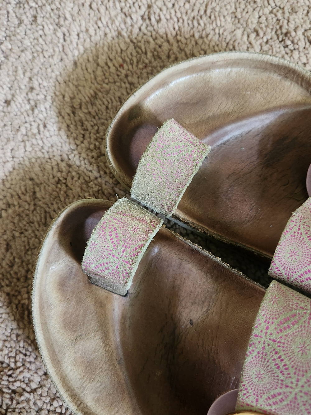 Birkenstock MIRAMAR Big Buckle Leather Ceramic Pattern Rose Rare Discontinued 38 - Picture 3 of 8